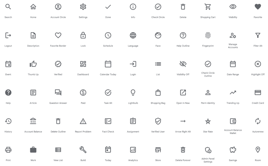 Nets design system icon set