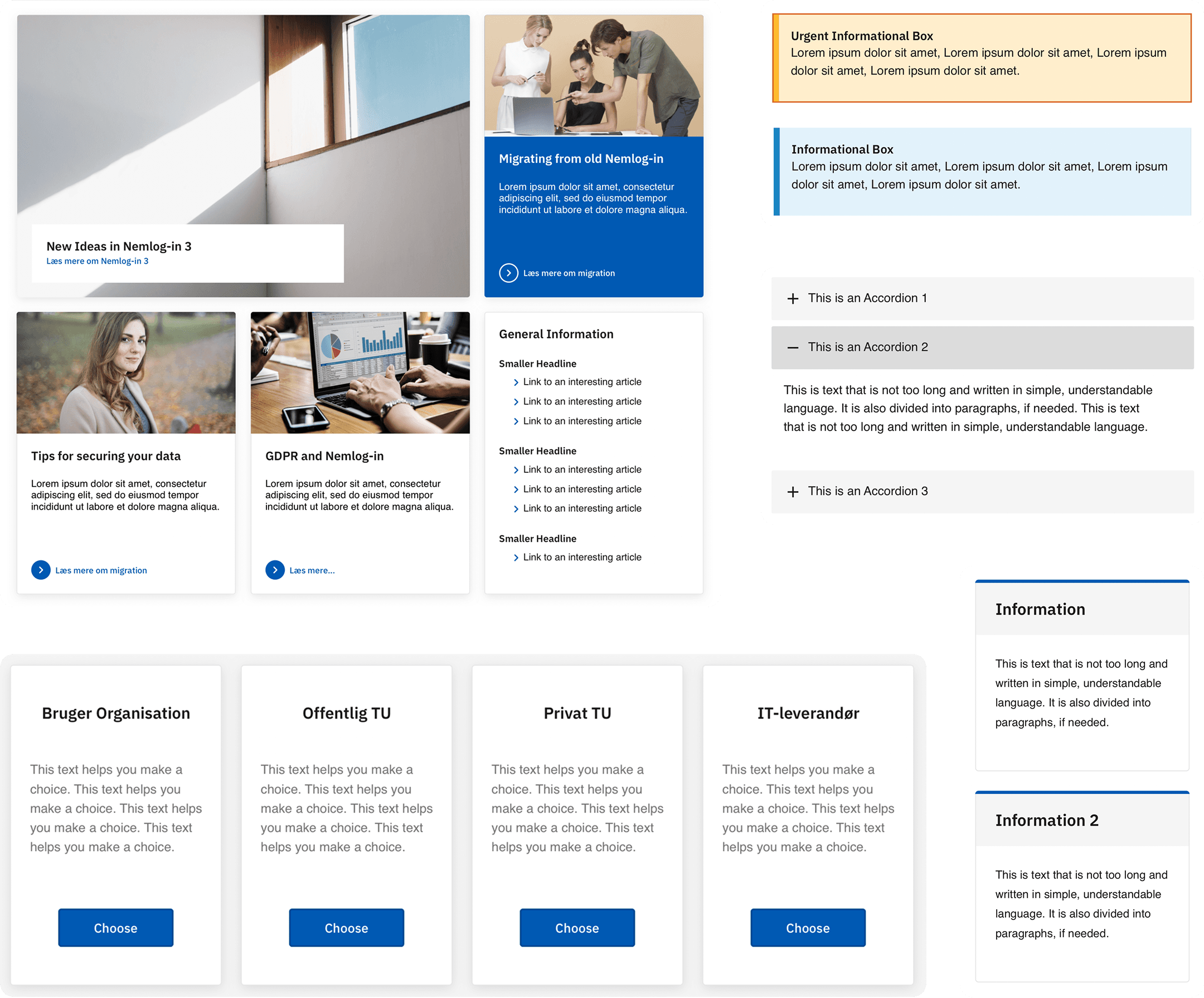 Flexible information patterns