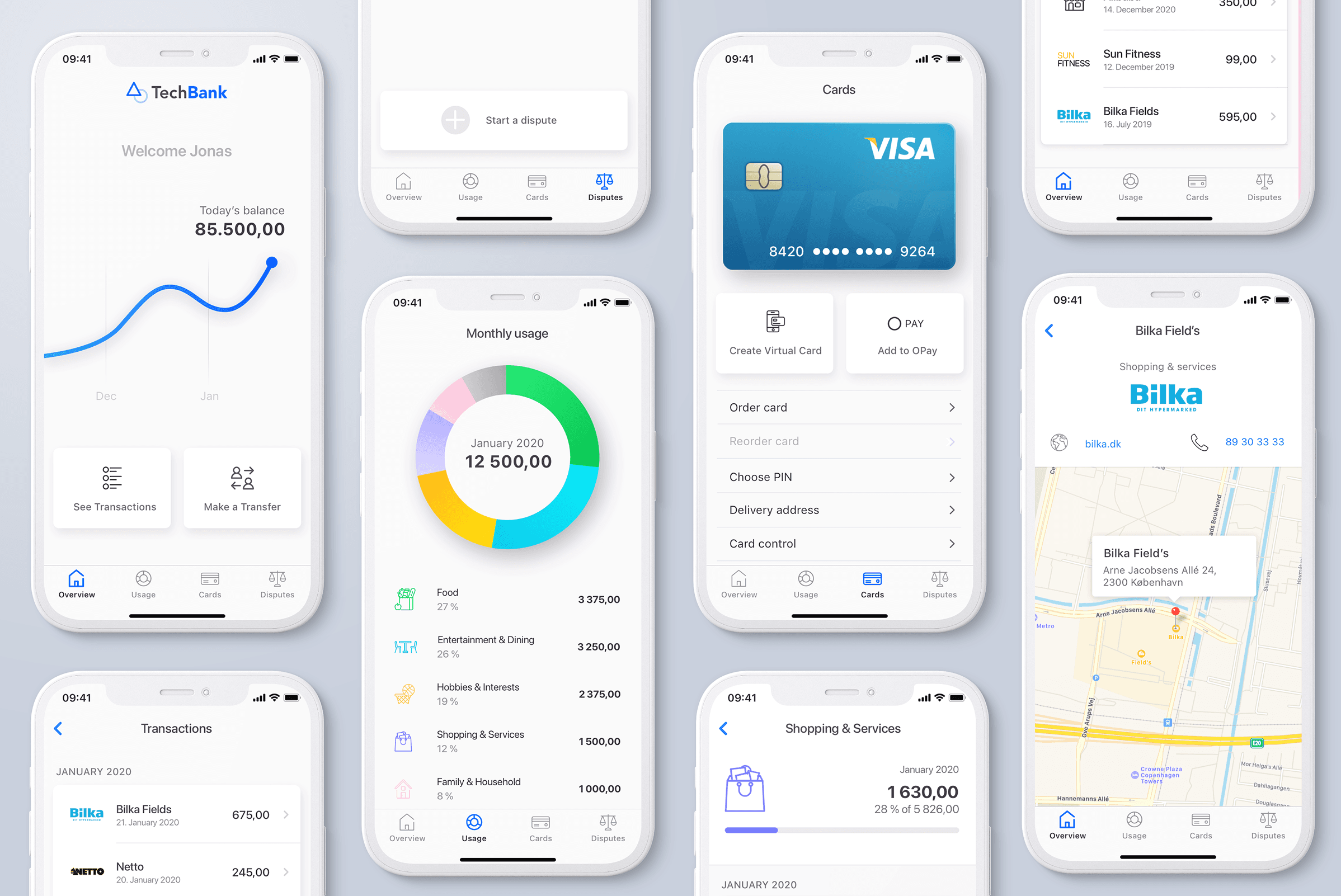 TechBank App — multi-device mockup